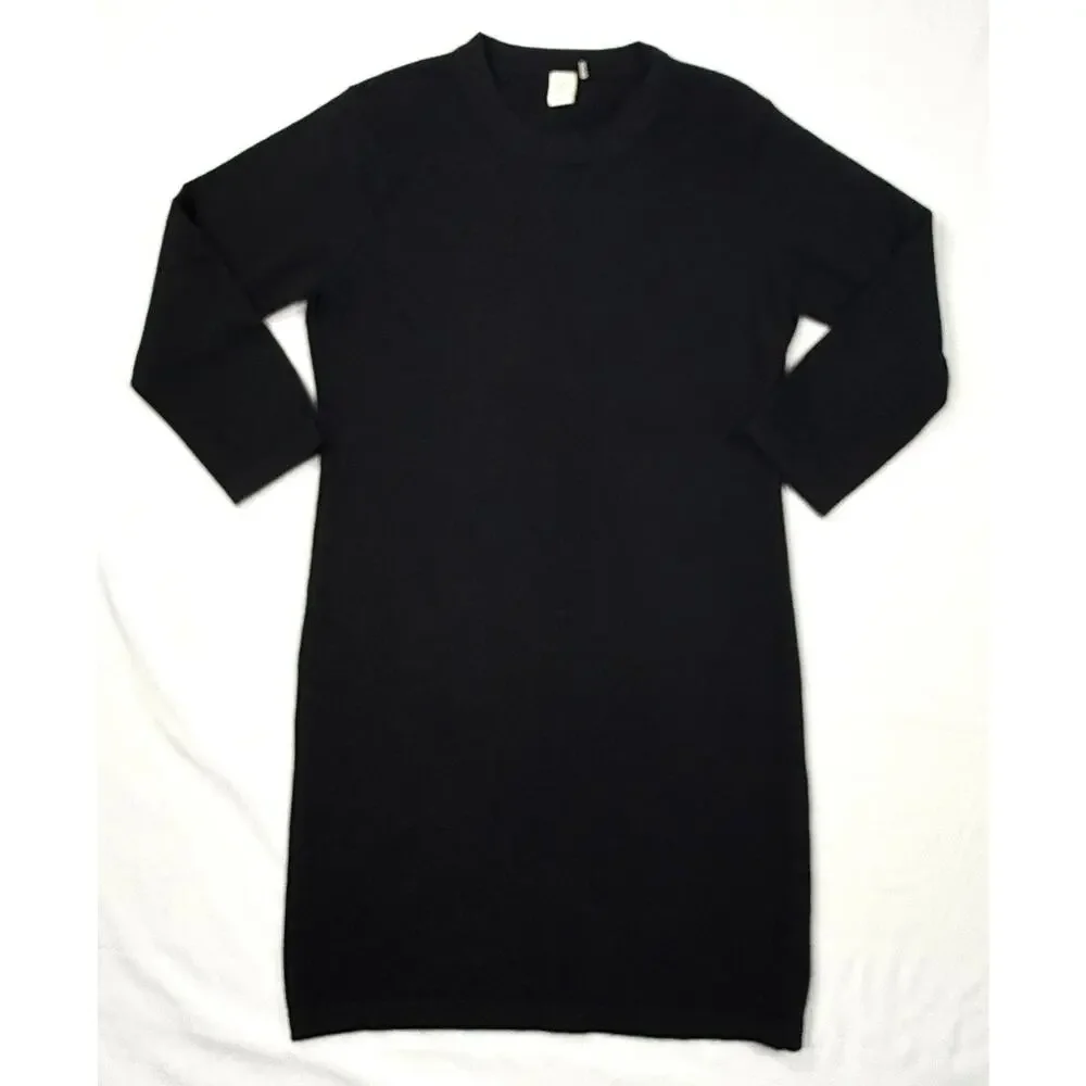 Kinross Cashmere Women's Black Knit 100% Cashmere Sweater Dress L (Retail $495) - Picture 2 of 10